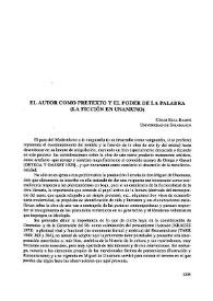 El autor como pretexto y el poder de la palabra (la ficción en Unamuno) 