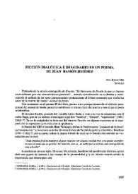 Ficción dialógica e imaginario en un poema de Juan Ramón Jiménez