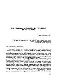 Del anagrama al emblema: la publicidad de los nombres