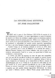 La sensibilidad estética de José Ballester