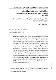 Opacidad, deferencia y legitimidad. Los desafíos de la interacción entre ciencia y derecho