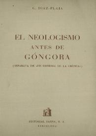 El neologismo antes de Góngora 
