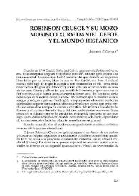 Robinson Crusoe y su mozo morisco Xury: Daniel Defoe y el mundo hispánico