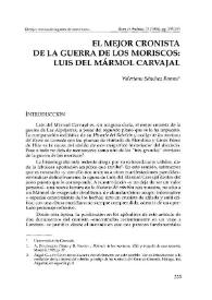El mejor cronista de la guerra de los moriscos: Luis del Mármol Carvajal