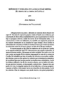 Señoríos y nobleza en la Baja Edad Media (El ejemplo de la Corona de Castilla) 