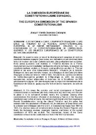 La dimension européenne du constitutionnalisme espagnol 