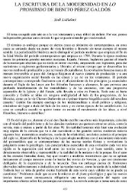 La escritura de la modernidad en 'Lo prohibido' de Benito Pérez Galdós