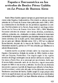 España e Iberoamérica en los artículos de Benito Pérez Galdós en 'La Prensa' de Buenos Aires