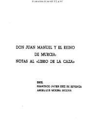 Don Juan Manuel y el reino de Murcia: notas al 'Libro de la caza'