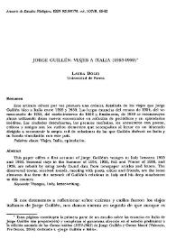 Jorge Guillén: viajes a Italia (1953-1959)