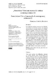 ¿Poscrítica? Para un marco de crítica contemporánea (I)