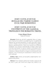 'Homo viator ad bivium': huellas del viajero clásico en el viaje romántico