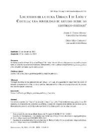 Los fueros de la reina Urraca I de León y Castilla: una posibilidad de estudio desde lo histórico-jurídico