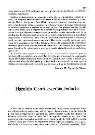 Haroldo Conti escribía baladas