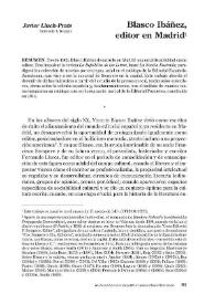 Blasco Ibáñez, editor en Madrid