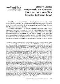 Blasco Ibáñez empresario de sí mismo (doce cartas a su editor francés, Calmann-Lévy) 