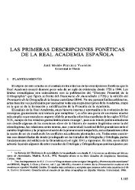 Las primeras descripciones fonéticas de la Real Academia Española