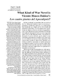 What Kind of War Novel is Vicente Blasco Ibáñez’s 'Los cuatro jinetes del Apocalipsis?' 