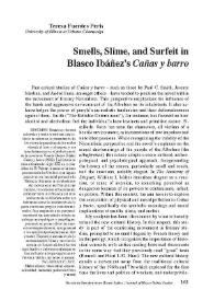 Smells, Slime, and Surfeit in Blasco Ibáñez’s 'Cañas y barro' 