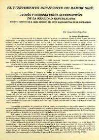 El pensamiento influyente de Ramón Sijé: utopía y ucronía como alternativas de la realidad republicana. Boceto inédito de R. Sijé: germen del autor...