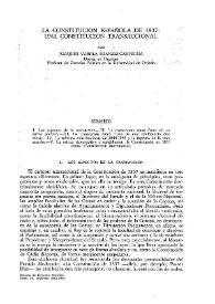 La Constitución española de 1837: una constitución transaccional