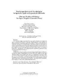 Una lectura barroca de la mitología: la figura de Apolo en la poesía de Quevedo 
