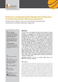 Protection of vineyards from Zonda wind: Evaluation of forest windbreaks. Mendoza, Argentina 
