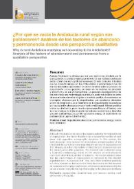 ¿Por qué se vacía la Andalucía rural según sus pobladores? Análisis de los factores de abandono y permanencia desde una perspectiva cualitativa 