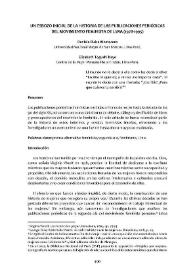 Un esbozo inicial de la historia de las publicaciones periódicas del movimiento feminista de Lima (1978-1995)