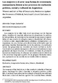 Las mujeres y el arte: una forma de resistencia comunitaria frente a los procesos de exclusión política, social y cultural en Argentina