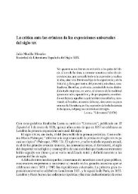 La crítica ante las crónicas de las exposiciones universales del siglo XIX