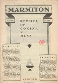 Marmitón : Revista de Cocina y Mesa