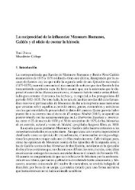 La reciprocidad de la influencia: Mesonero Romanos, Galdós y el oficio de contar la historia