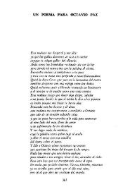 Un poema para Octavio Paz 