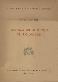 Toponimia del alto valle del río Aragón
