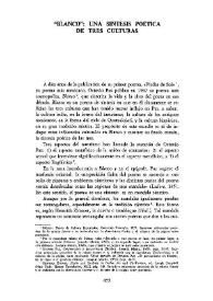 'Blanco': una síntesis poética de tres culturas 