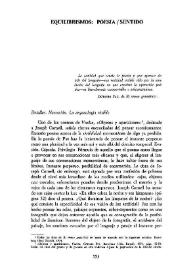 Equilibrismos: poesía-sentido 