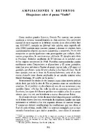 Ampliaciones y retornos. Divagaciones sobre el poema 'Vuelta' 