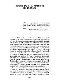 Octavio Paz o el traductor no traiciona