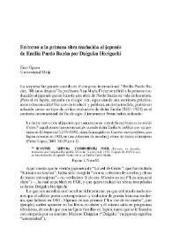 En torno a la primera obra traducida al japonés de Emilia Pardo Bazán por Daigaku Horiguchi