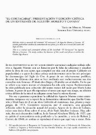 'El Cortacaras'. Presentación y edición crítica de un entremés de Agustín Moreto y Cavana