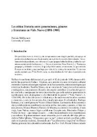 La crítica literaria entre generaciones, géneros y literaturas en 'Vida Nueva' (1898-1900) 