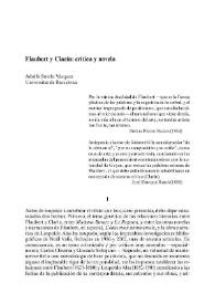 Flaubert y Clarín: crítica y novela