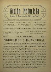 Acción Naturista. Núm. 3, 1919