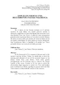 Don Juan Fresco: una recurrente figura valeresca