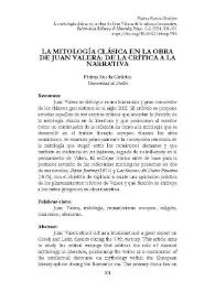 La mitología clásica en la obra de Juan Valera: de la crítica a la narrativa
