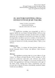 El doctor Faustino, en la desilusión de Juan Valera