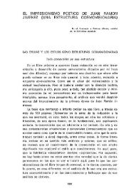 El impresionismo poético de Juan Ramón Jiménez (Una estructura cosmovisionaria)