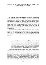 Aspectos de una historia recepcional del 'Libro de Buen Amor'