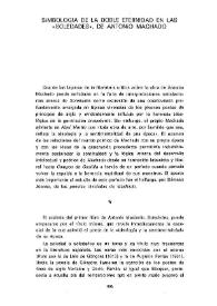 Simbología de la doble eternidad en las 'Soledades' de Antonio Machado